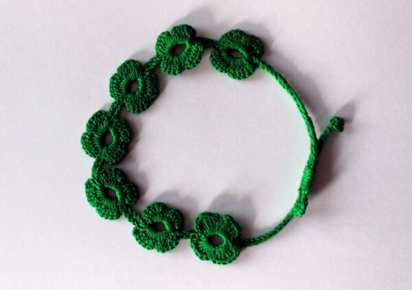 BRACCIALETTO ricamato a mano "Green Hope"
